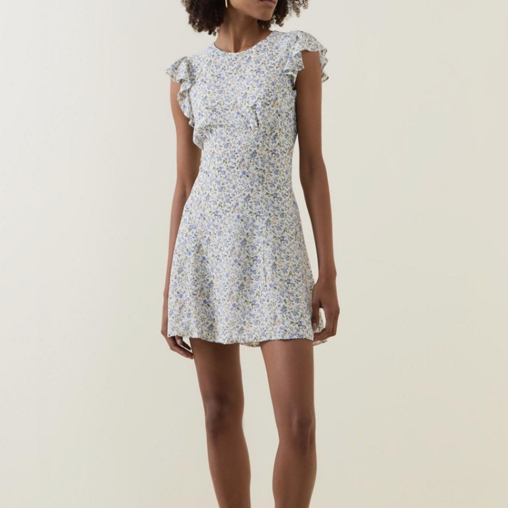 Reformation Blue Floral Mini Dress